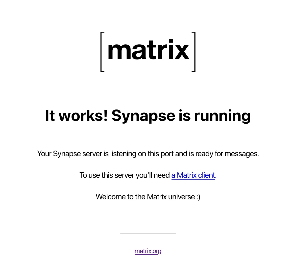 Synapse is running